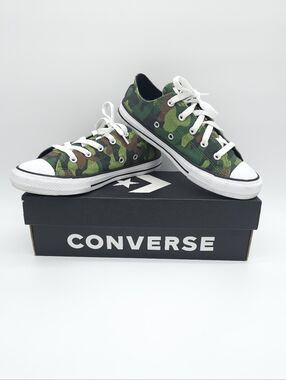 Converse CTAS OX Camo Sneakers | Kids/Junior US 3 | Green Camouflage | Low Top |